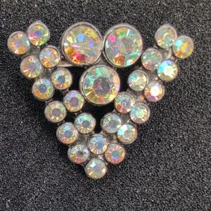 Vntage Aurora Borealis Rhinestone Cluster Brooch Pin